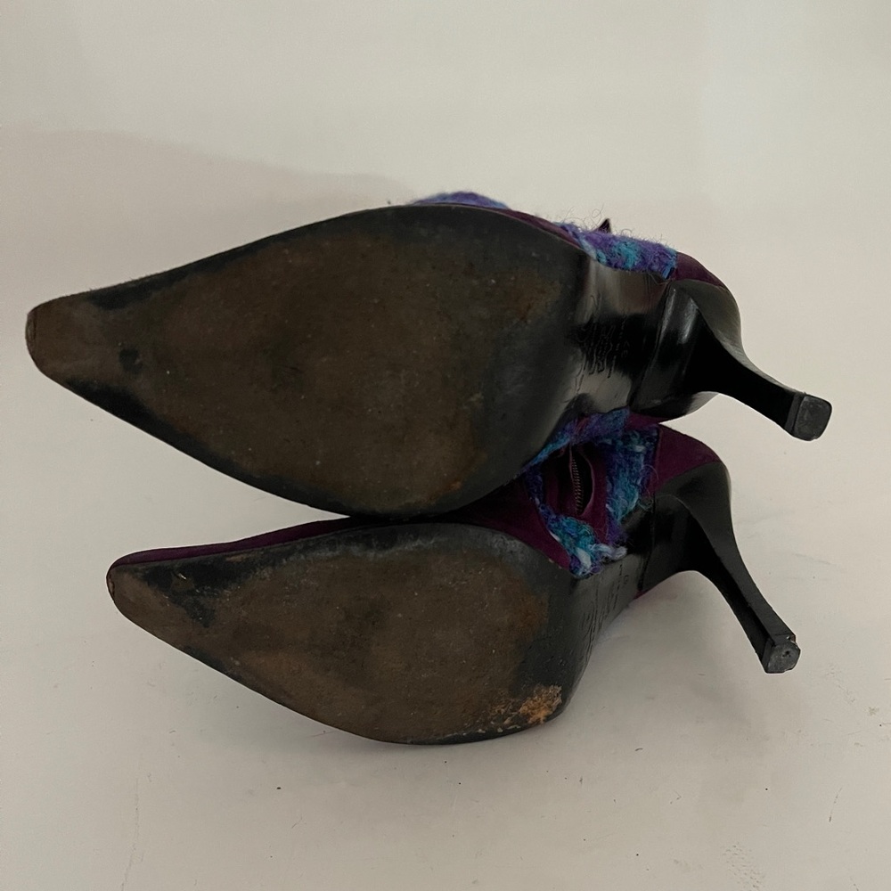 D&G BOOTS 1996 PURPLE SUEDE AND TARTAN WOOL MULTI IT37 used - Picture 11 of 16